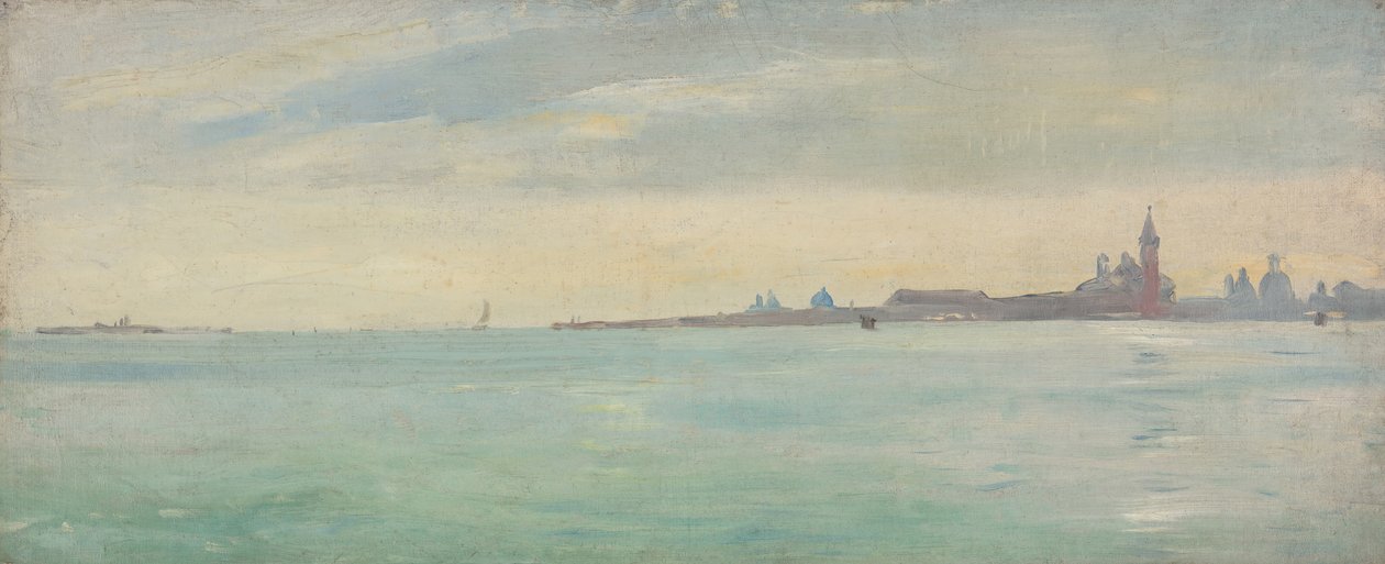 Venedig sett från den offentliga trädgården, 1873. av Jean Lecomte du Nouy