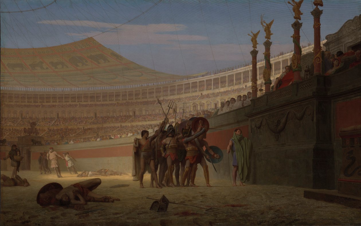 Hail Caesar! Morituri te salutant (Hell Caesar! Vi som ska dö hälsar dig) av Jean Leon Gerome