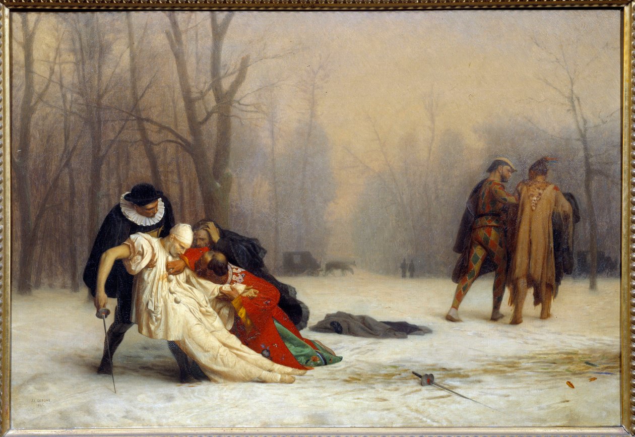 Duell efter en bollmask Målning av Jean Leon Gerome (1824-1904) av Jean Leon Gerome