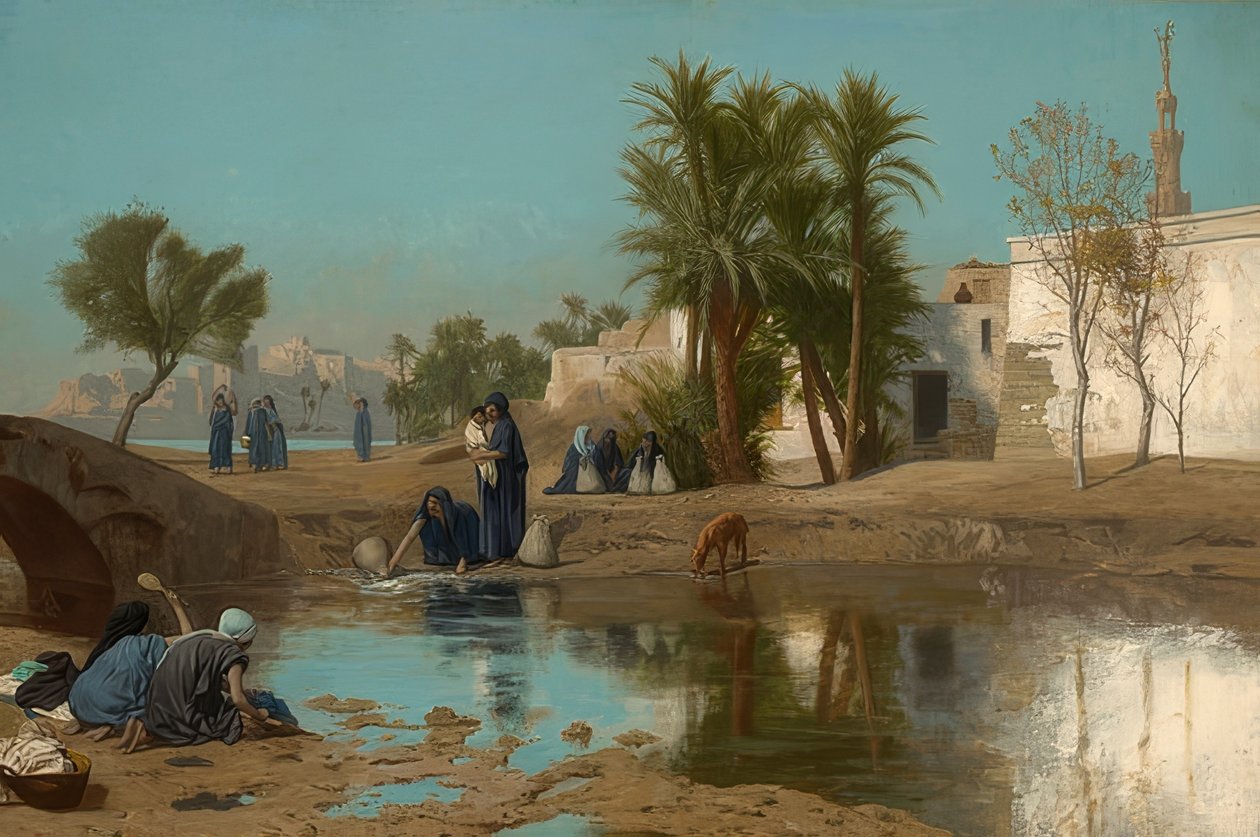 Fellachinnen medan du drar vatten. Omkring 1873-75 av Jean Leon Gerome