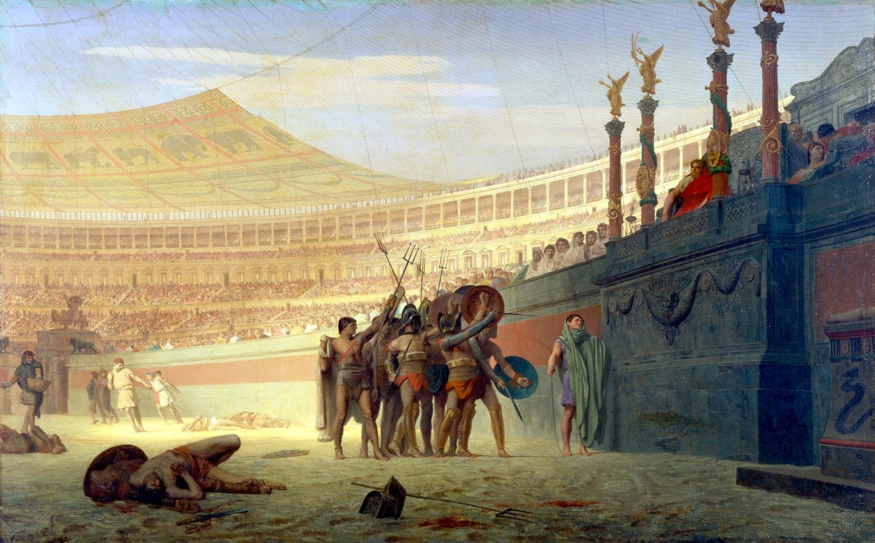 Hej Caesar! Vi som håller på att dö hälsar dig, 1800-talet av Jean Leon Gerome