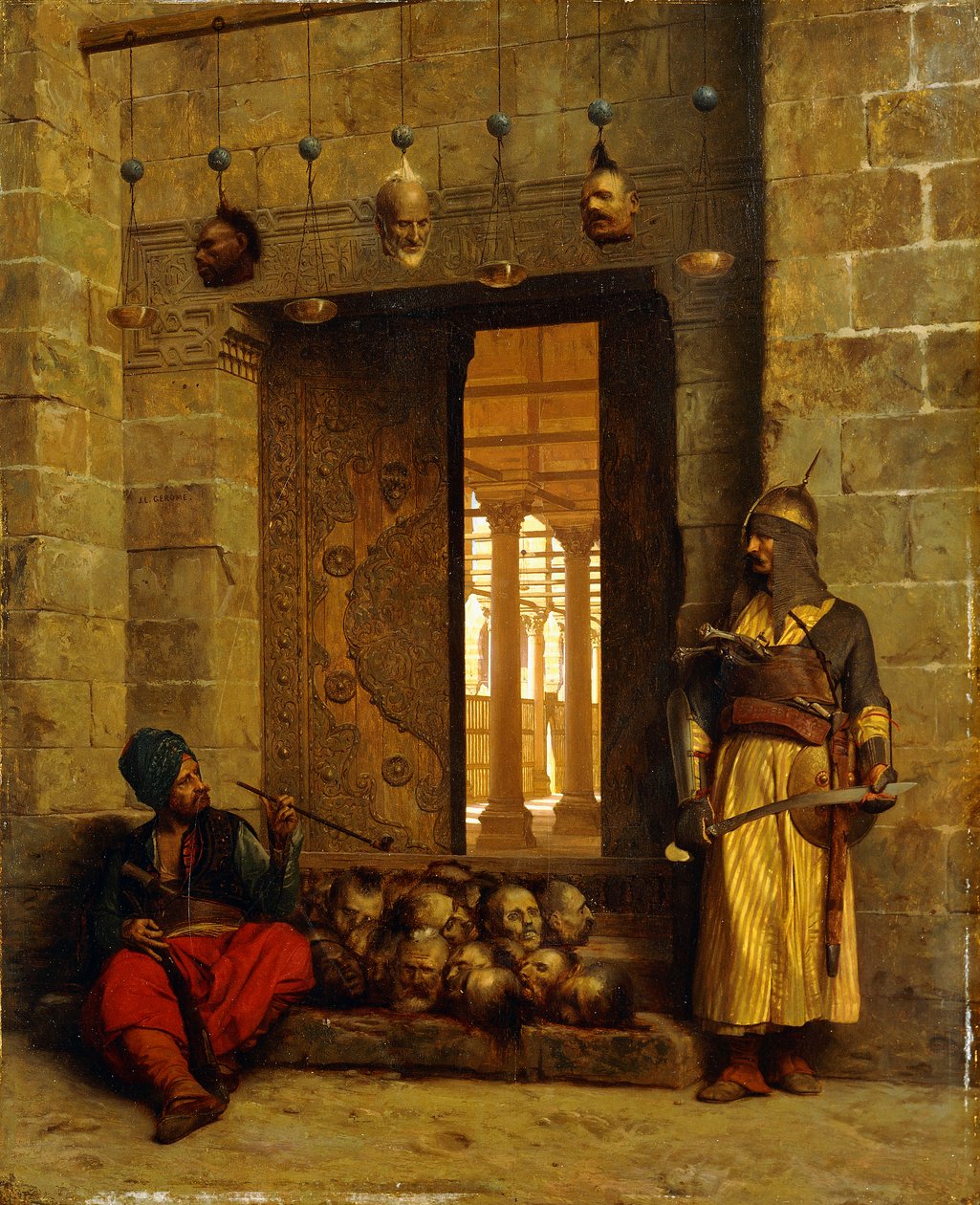 Chefer för rebellen Beys vid moskén-El Assaneyn, 1866 av Jean Leon Gerome