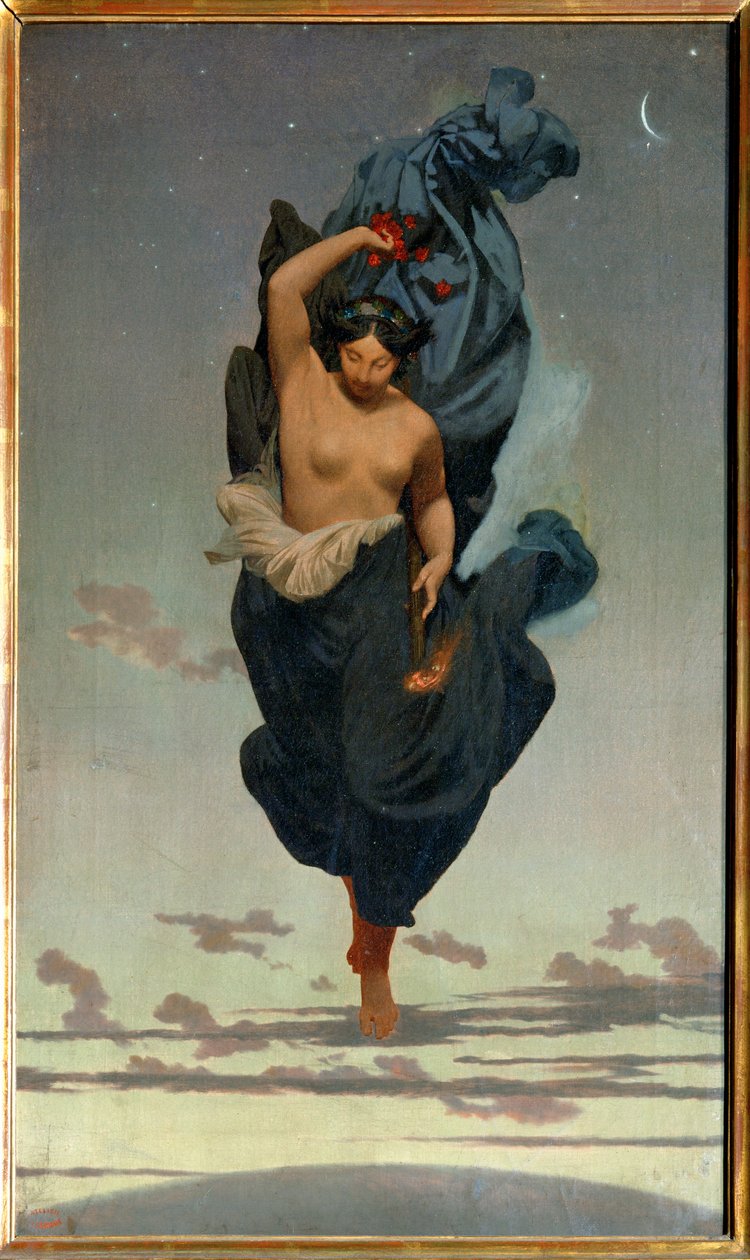 La Nuit (målning på duk) av Jean Leon Gerome