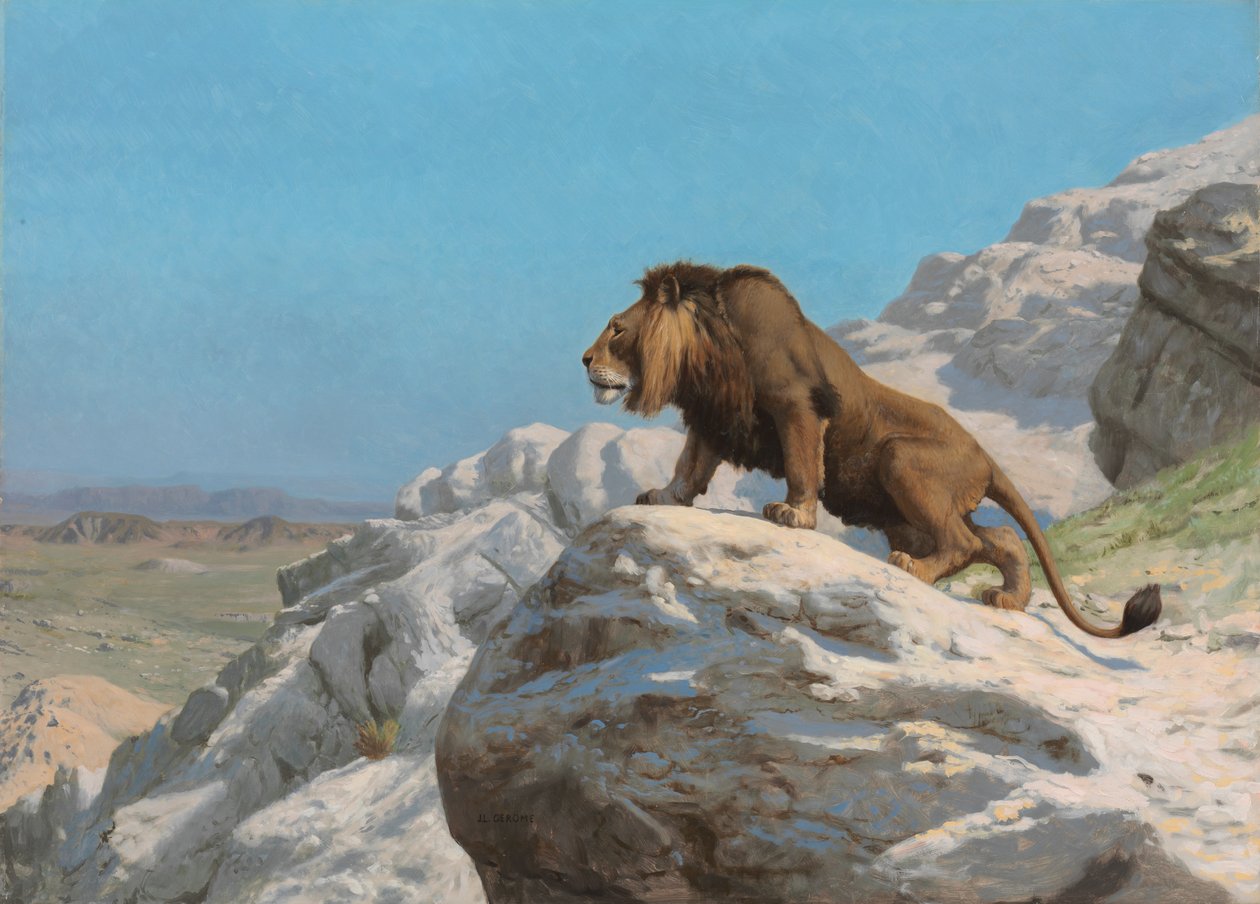 Lejon på vakt av Jean Leon Gerome
