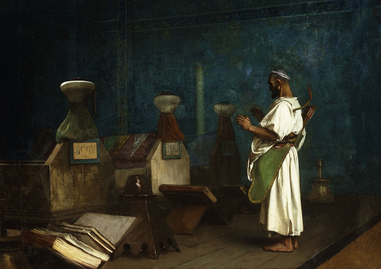 Bön vid sultanens grav; Le Tombeau des Kalifes a Brousse, 1878 av Jean Leon Gerome
