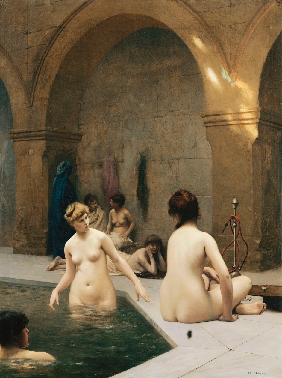 Badgästerna; The Baigneuses, ca 1889 av Jean Leon Gerome