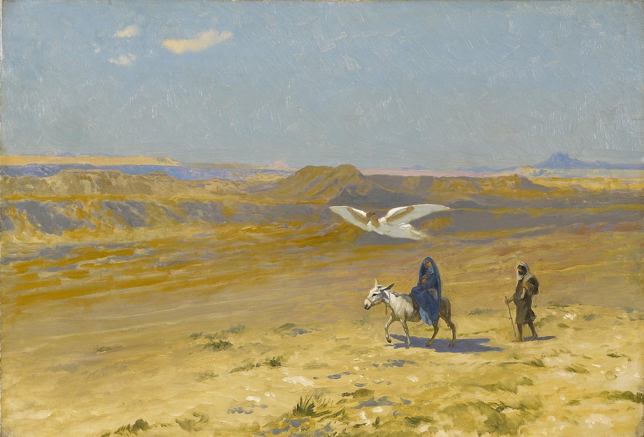 Flygningen till Egypten, 1890-talet. av Jean Leon Gerome