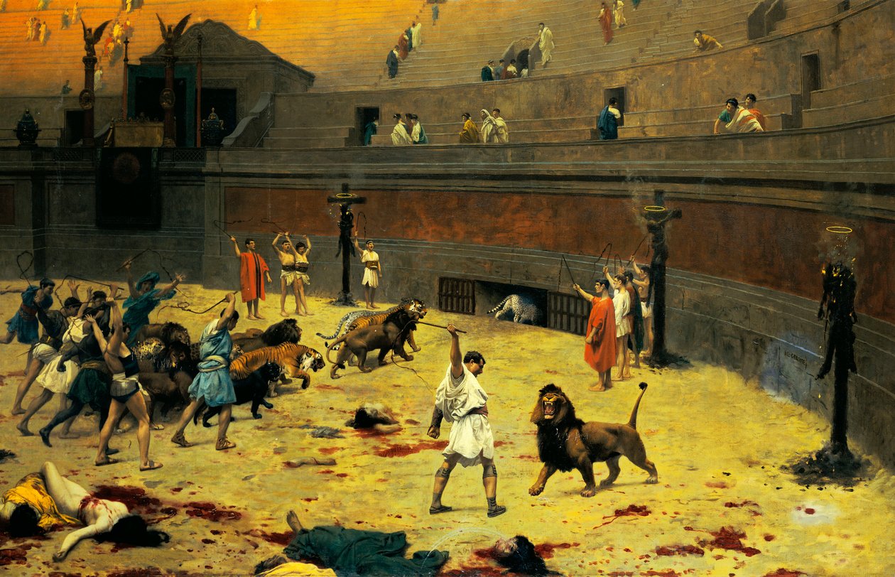 De retirerande lejonen, 1902 av Jean Leon Gerome