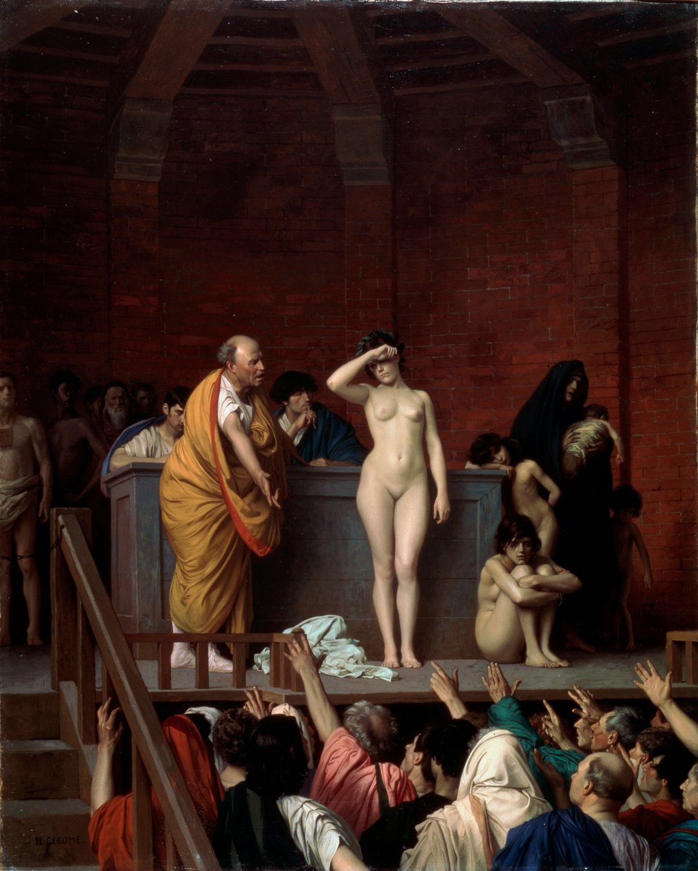 Slavmarknaden i Rom, c1883-c1884 av Jean Leon Gerome
