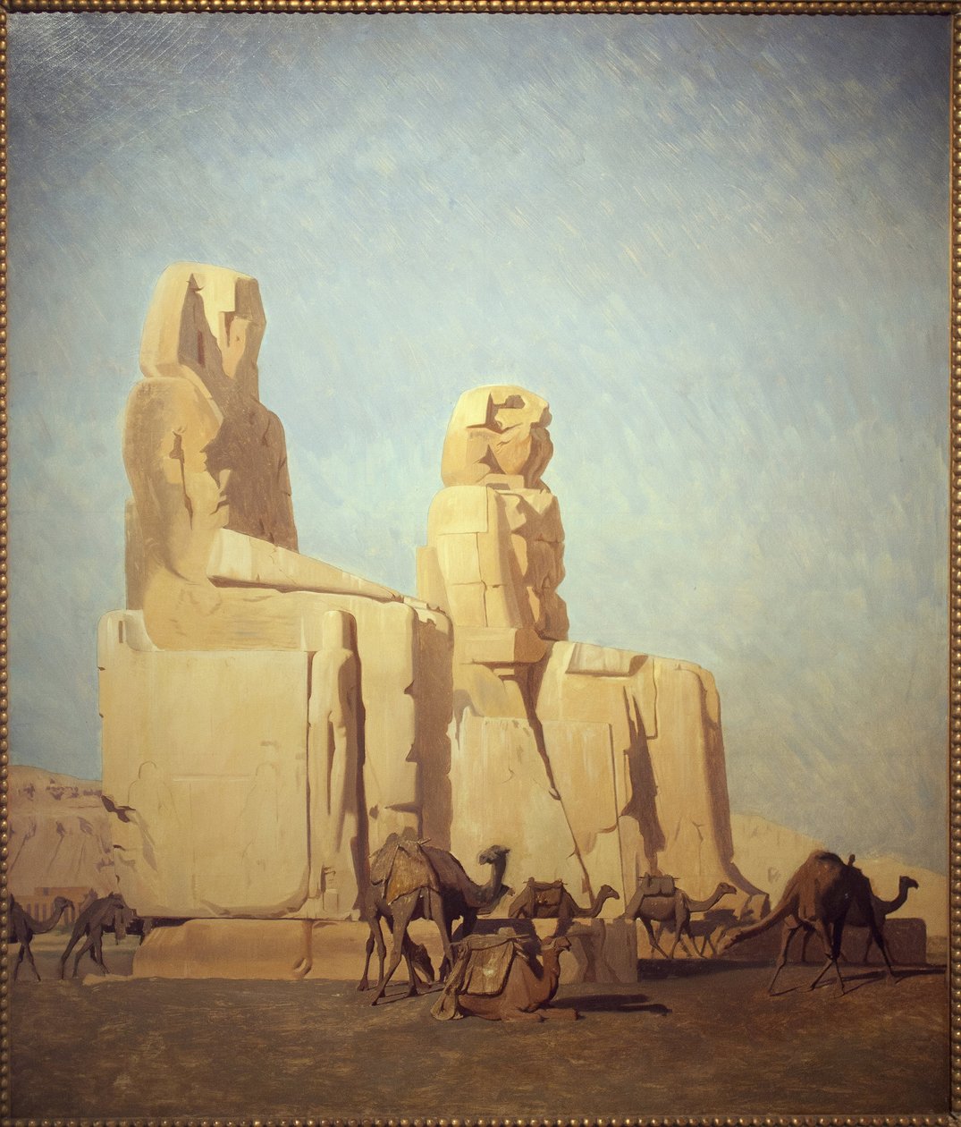 Kolossen Thebe, Memnon och Sesostris. Studie. Målning av Jean Leon Gerome (1824-1904), Olja på duk av Jean Leon Gerome
