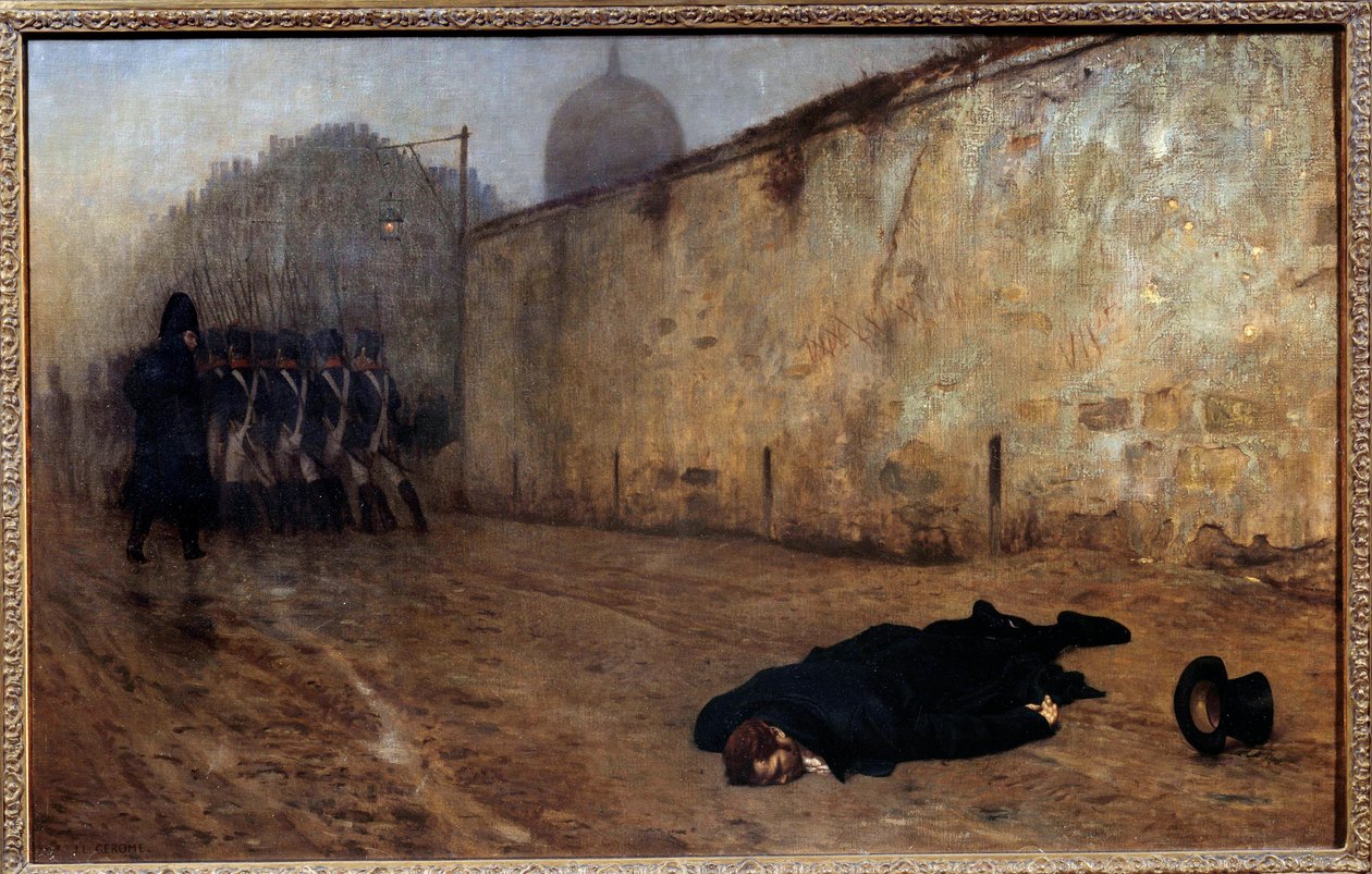 Avrättningen av marekalen Michel Ney (1769-1815) klockan nio på morgonen den 7 december av Jean Leon Gerome