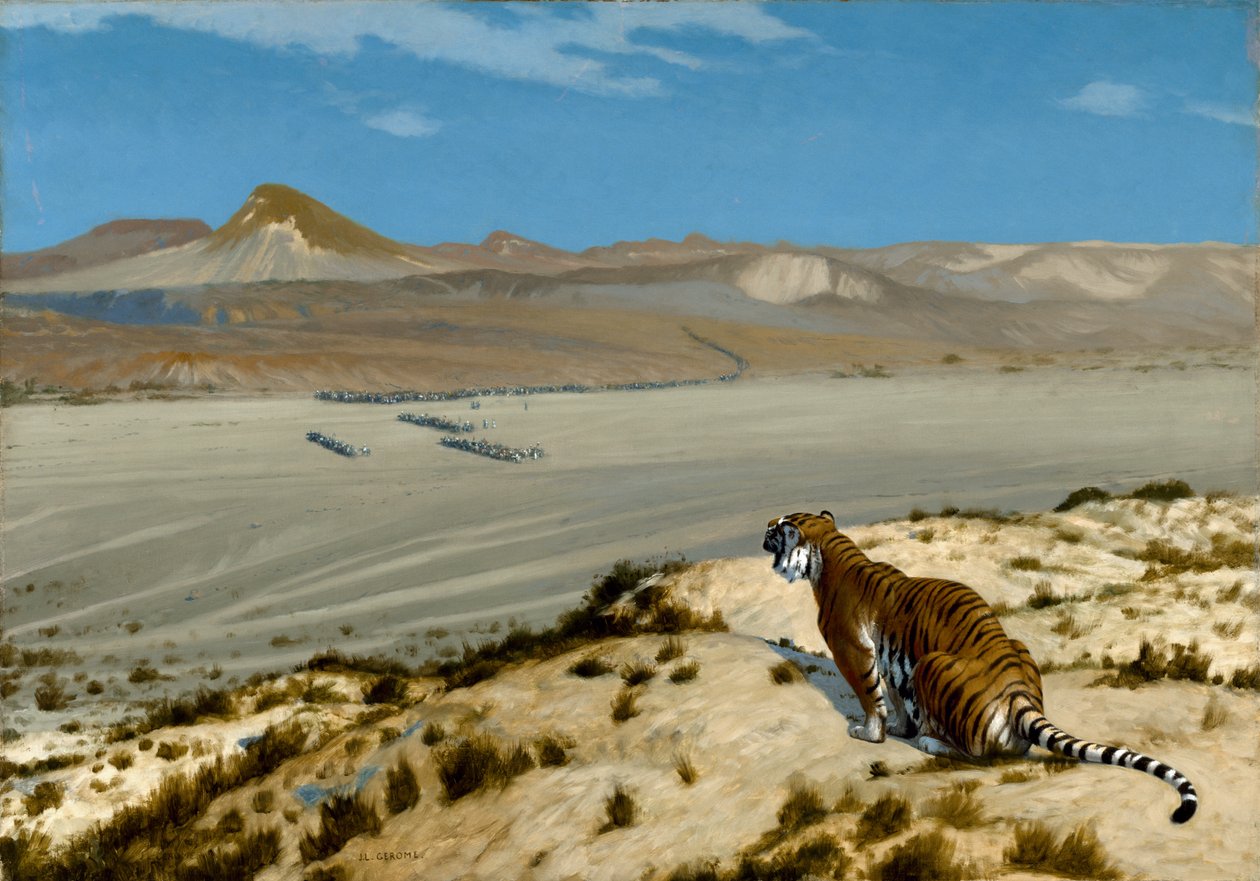 Tiger on the Watch, ca 1888 (olja på duk) av Jean Leon Gerome