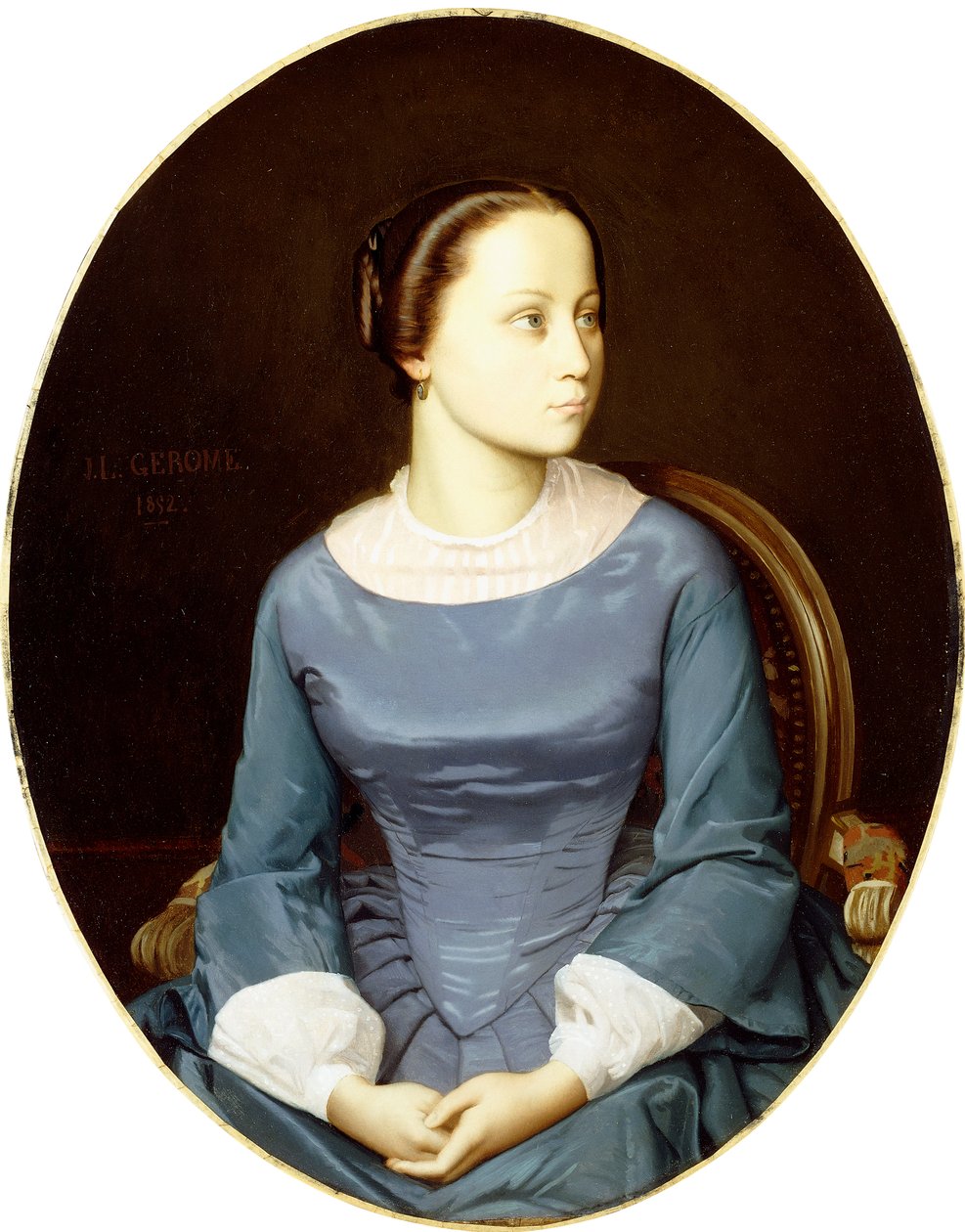 Ung kvinna i blått, 1852 av Jean Leon Gerome
