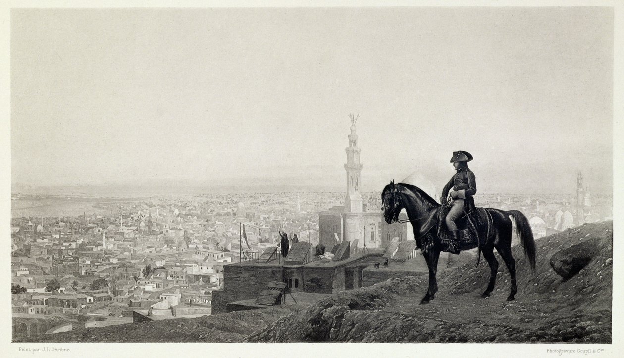 General Bonaparte i Kairo, från en samling verk av Jean-Leon Gerome i 100 fotogravyrer, 1881 (fotogravyr) av Jean Leon after Gerome