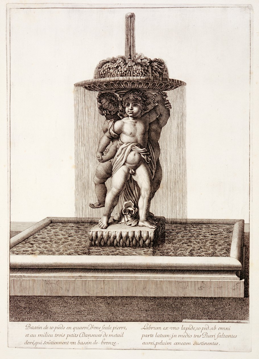 Fontän med tre förgyllda dansare i Versailles, 1672 av Jean Lepautre