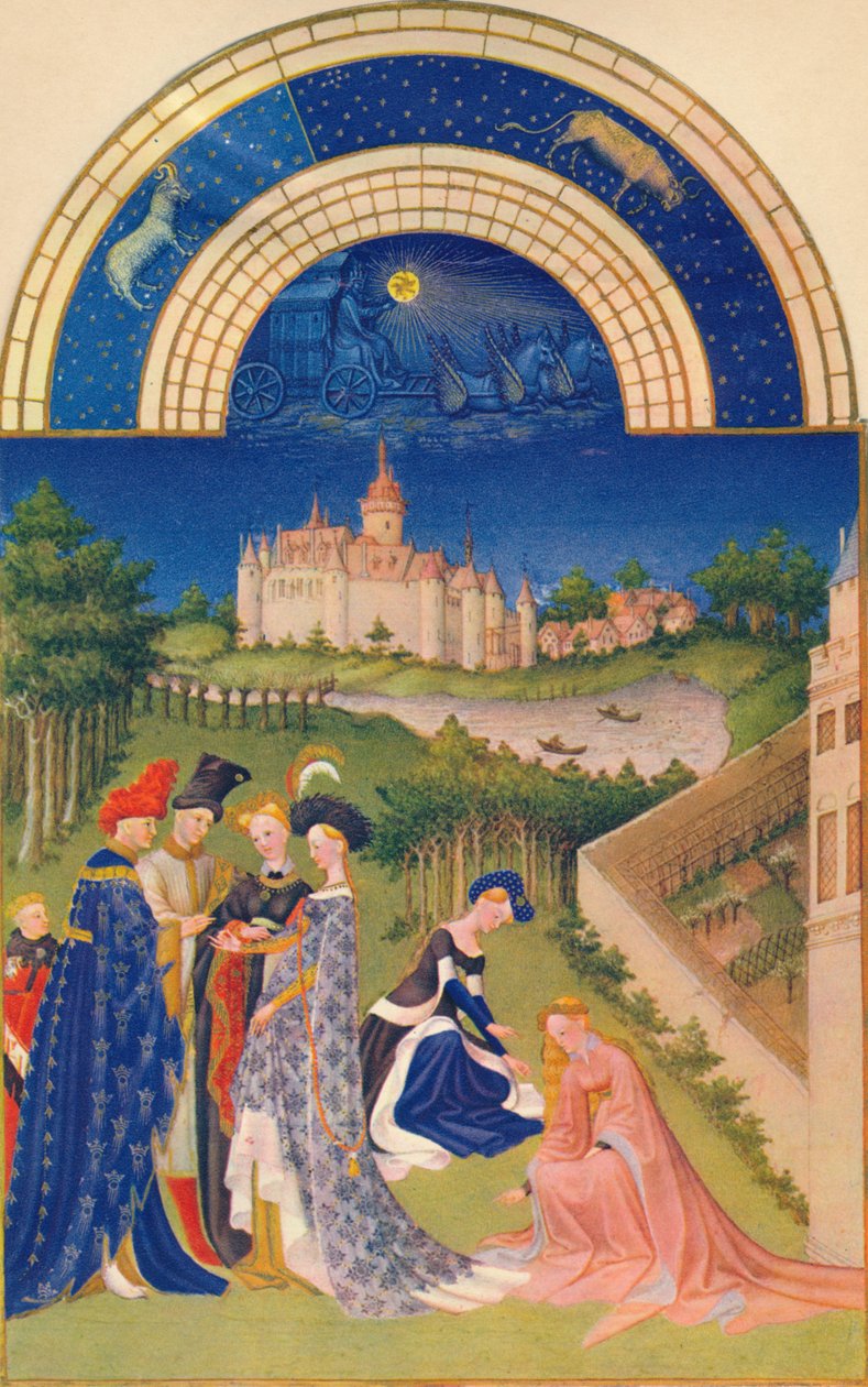 April - Château de Dourdan, 1400-talet, 1939. av Jean Limbourg