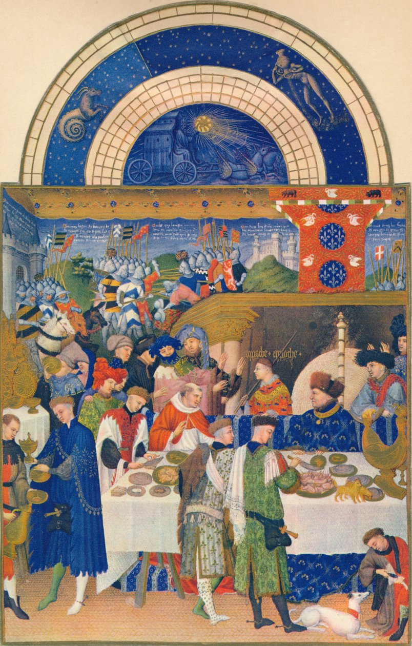Januari - Duc de Berry vid bordet, 1400-talet, 1939. av Jean Limbourg