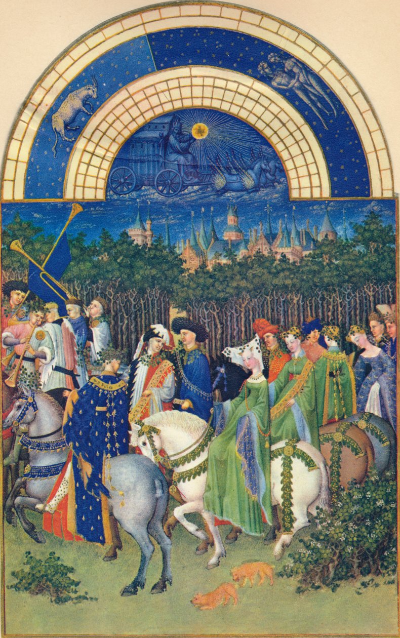 Maj - staden Riom, 1400-talet, 1939. av Jean Limbourg