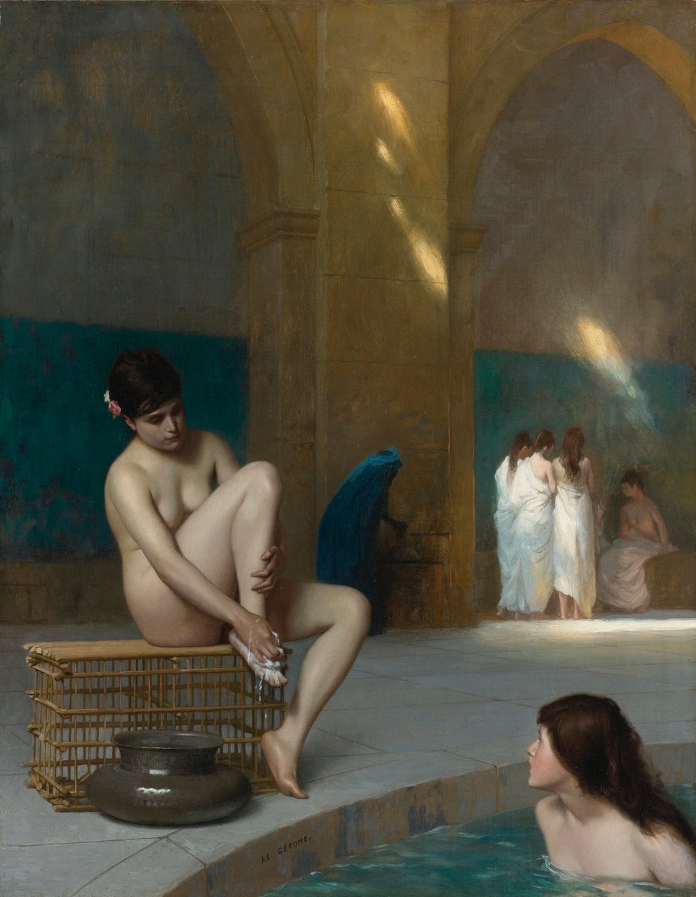 Franska:  Femme nue Naken kvinna av Jean Leon Gerome