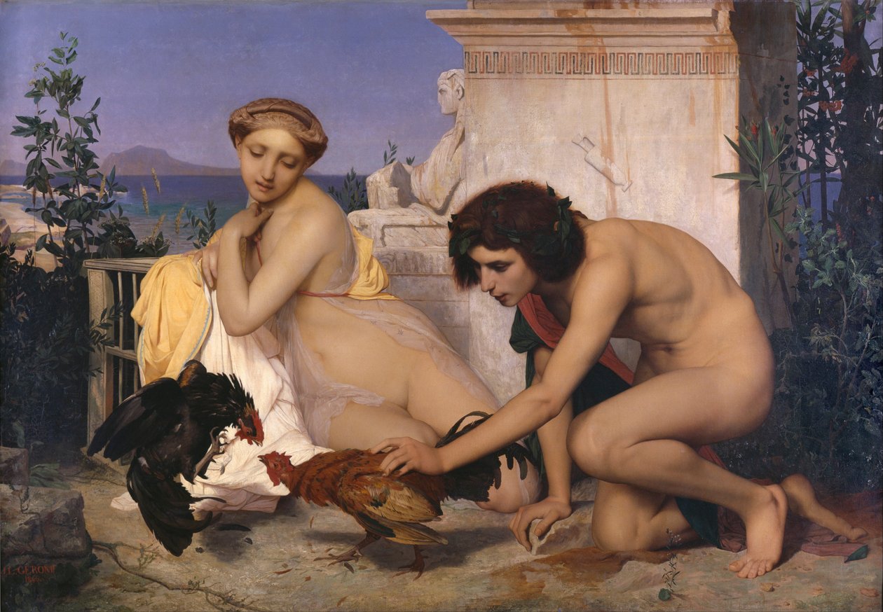 En tuppfäktning, även känd som Jeunes Grecs faisant battre des coqs (Unga greker som slår tuppar) av Jean Leon Gerome