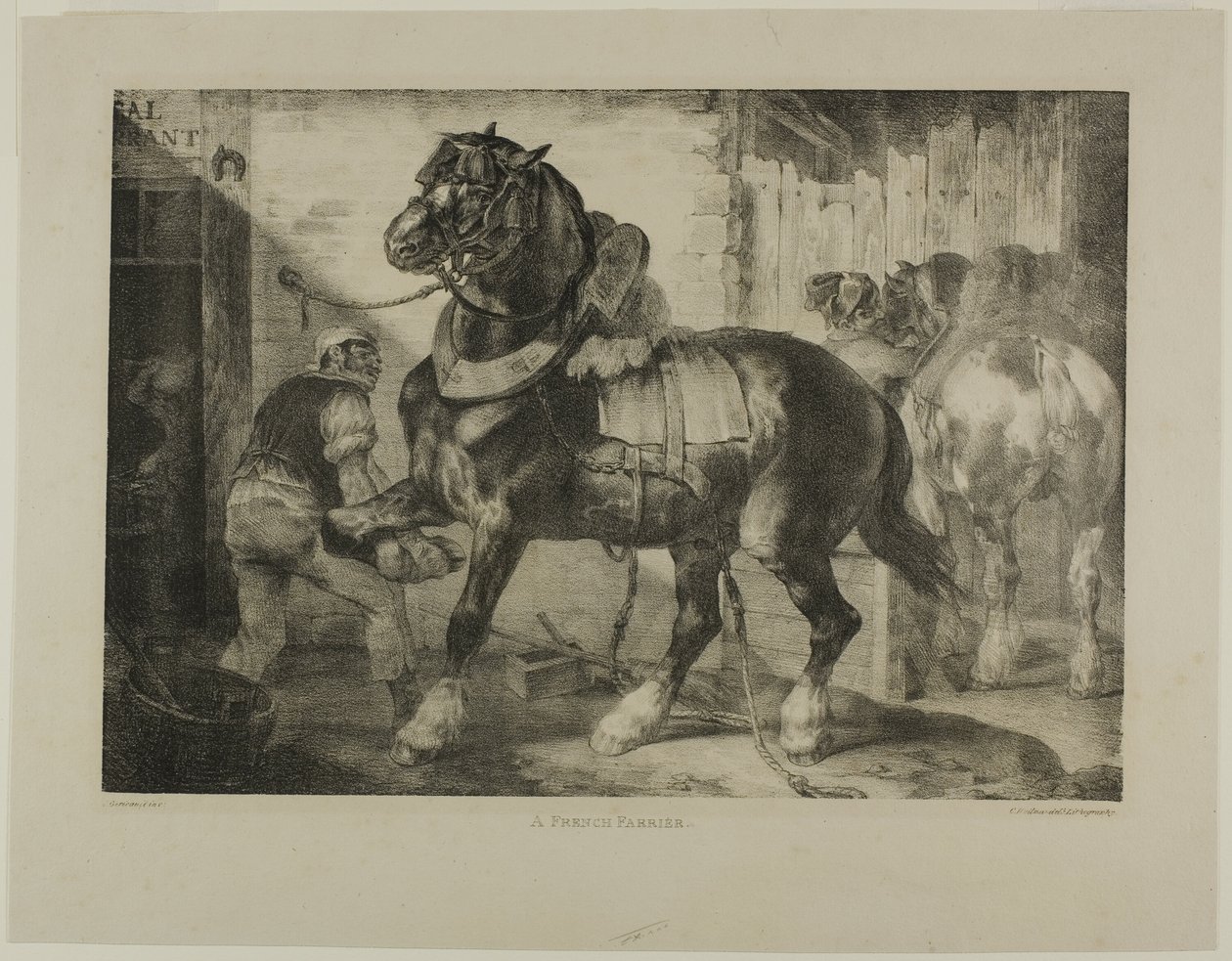 En fransk hovslagare, plansch 12 från Various Subjects Drawn from Life on Stone av Jean Louis André Théodore Géricault