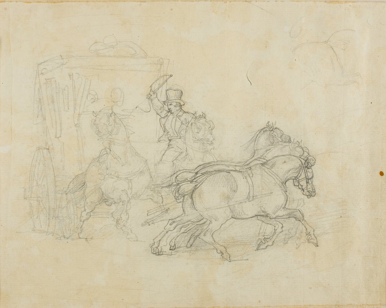 En diligens dragen av fem hästar av Jean Louis André Théodore Géricault