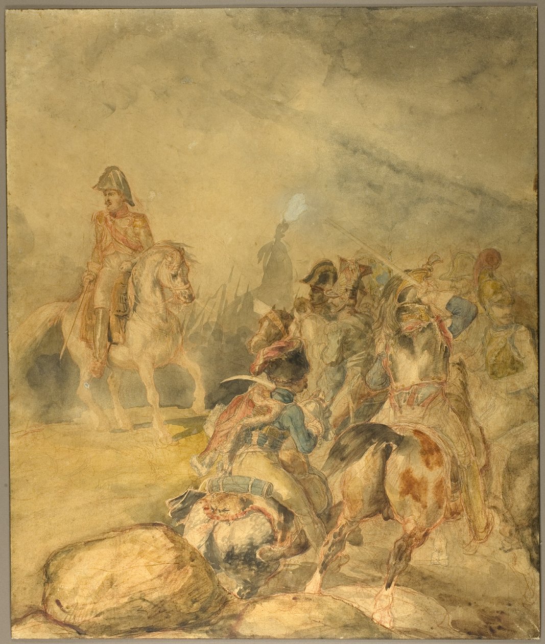 General i det första kejsardömet ger sitt kavalleri order om att anfalla av Jean Louis André Théodore Géricault