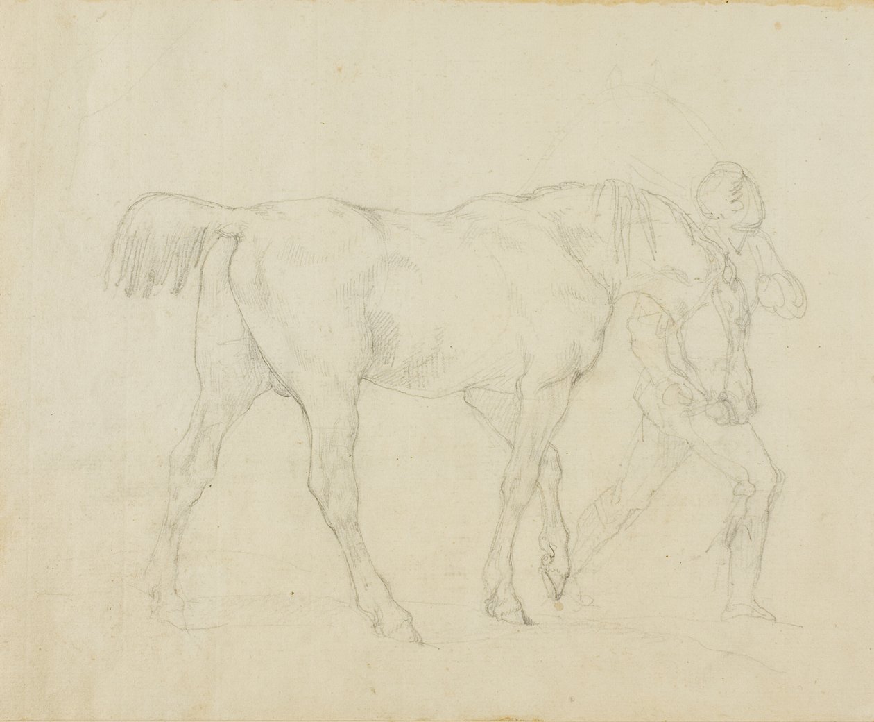 Hästskötare leder en häst av Jean Louis André Théodore Géricault