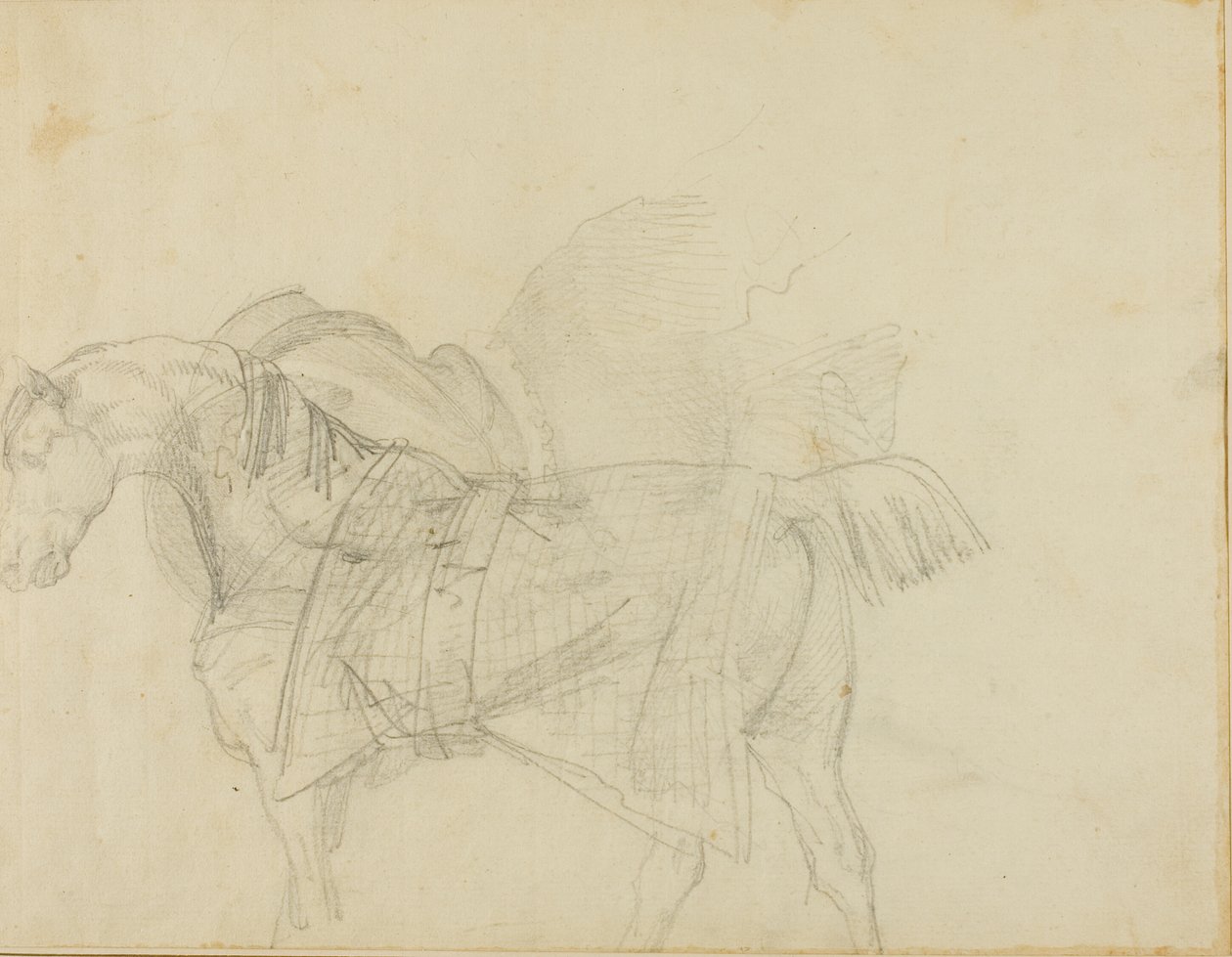 Häst som bär en filt av Jean Louis André Théodore Géricault