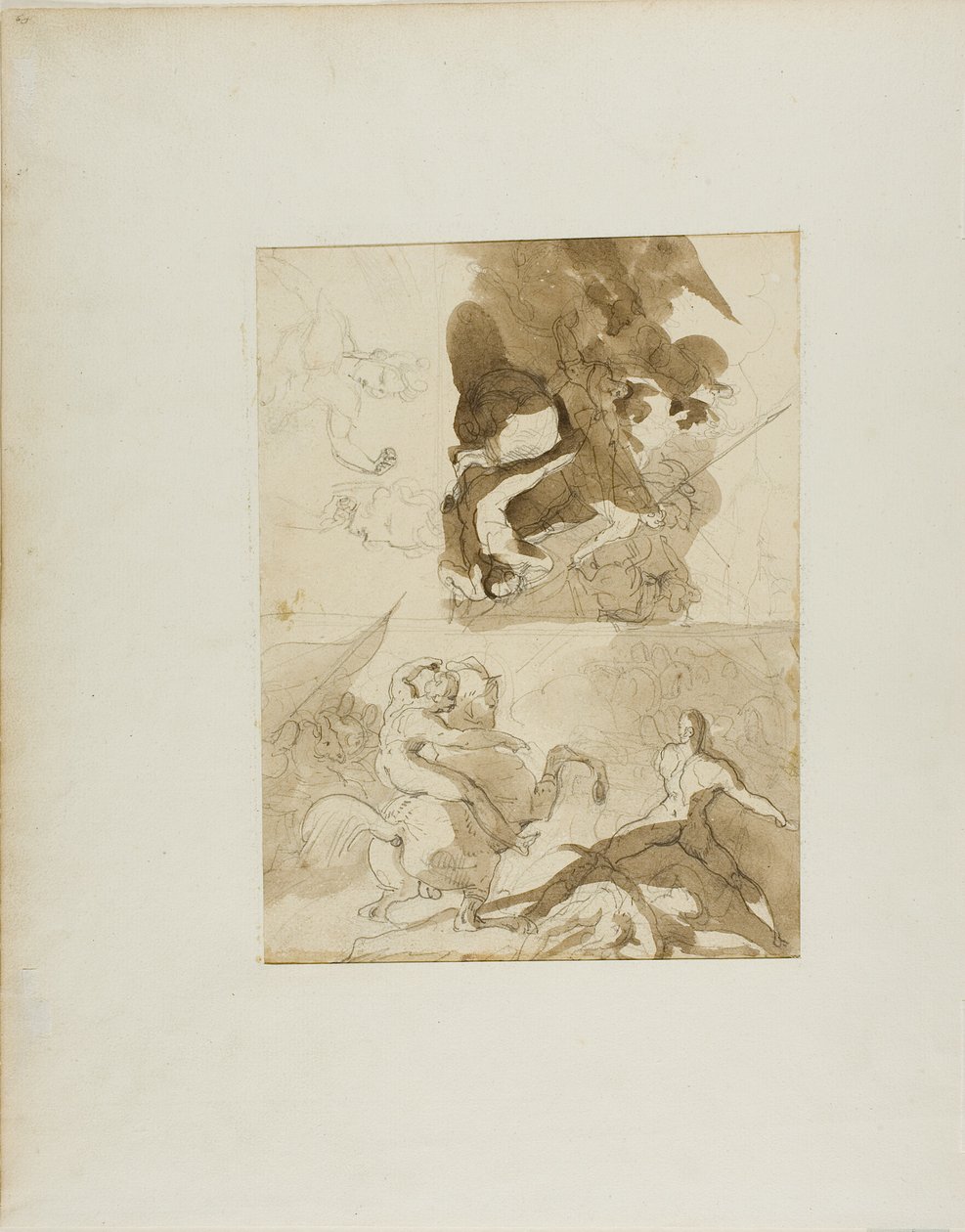 Skisser till ett kavallerislag av Jean Louis André Théodore Géricault