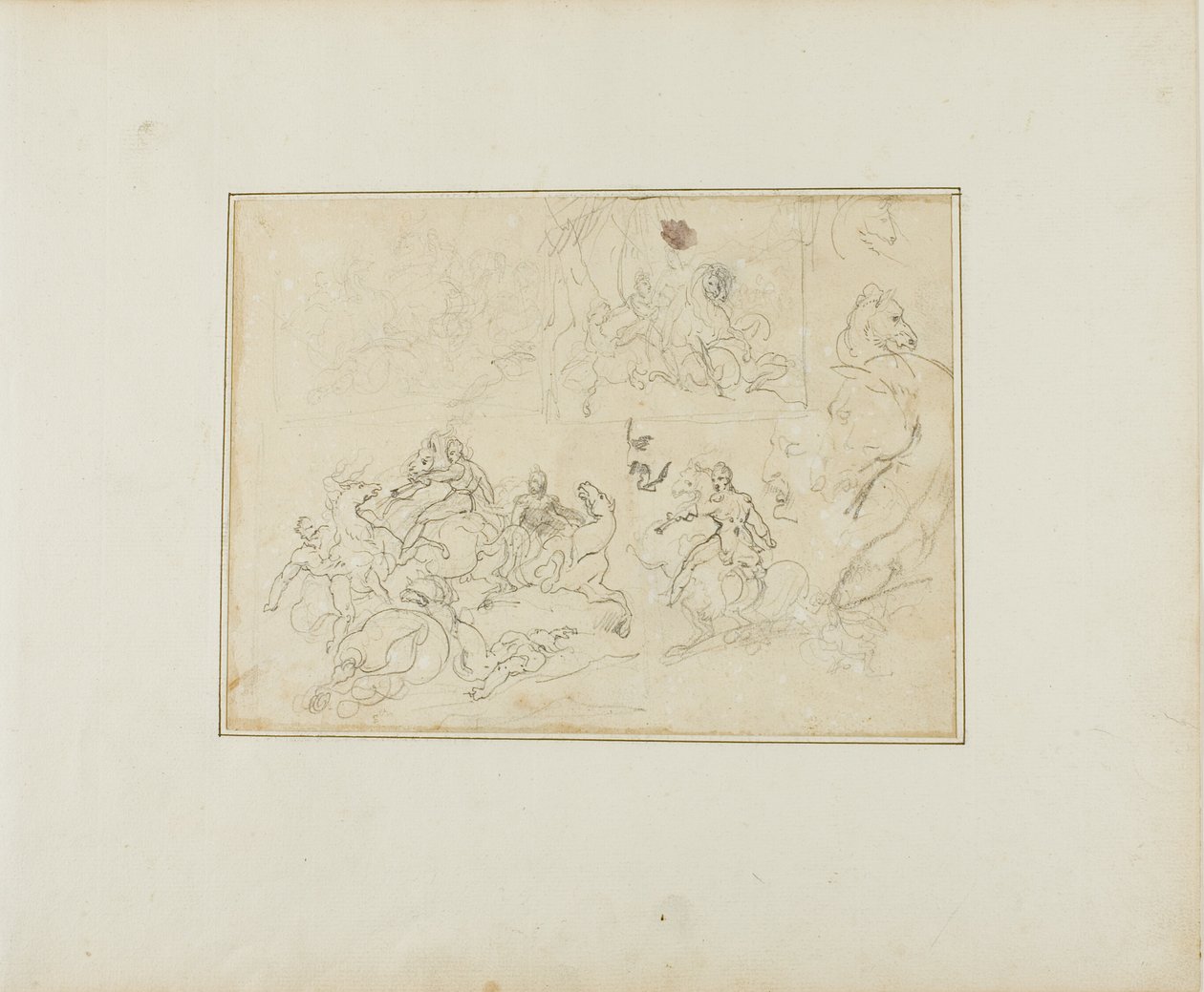 Skisser av ett kavallerislag av Jean Louis André Théodore Géricault