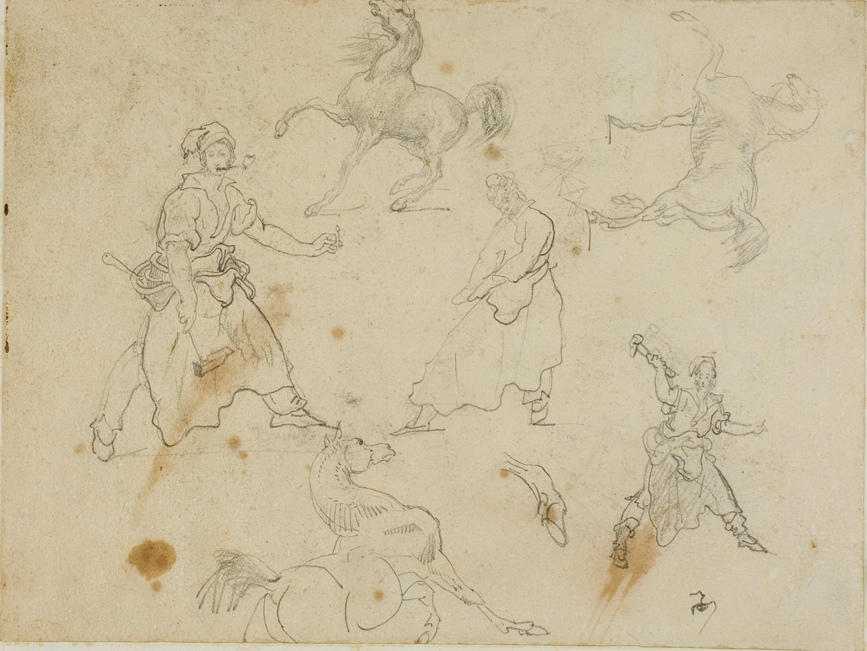Studier av smeder och hästar av Jean Louis André Théodore Géricault