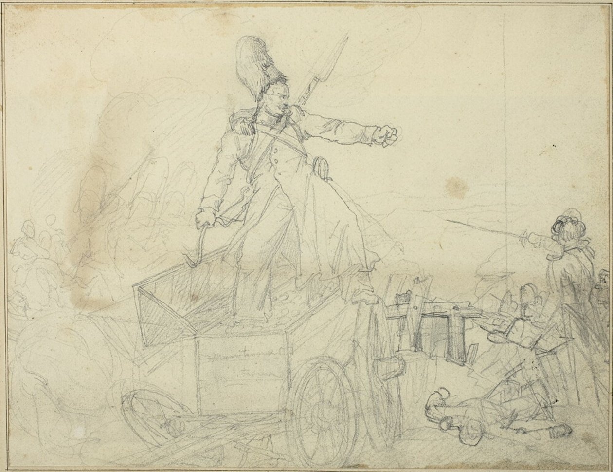 Studie för artillerikassun av Jean Louis André Théodore Géricault