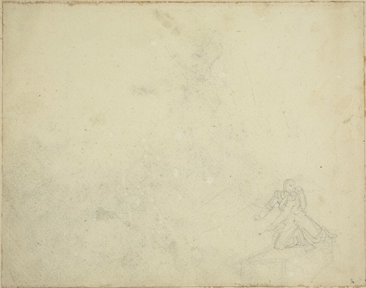 Studie av knäböjande figur av Jean Louis André Théodore Géricault