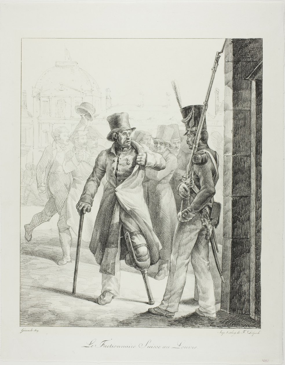Schweizisk vaktpost på Louvren av Jean Louis André Théodore Géricault