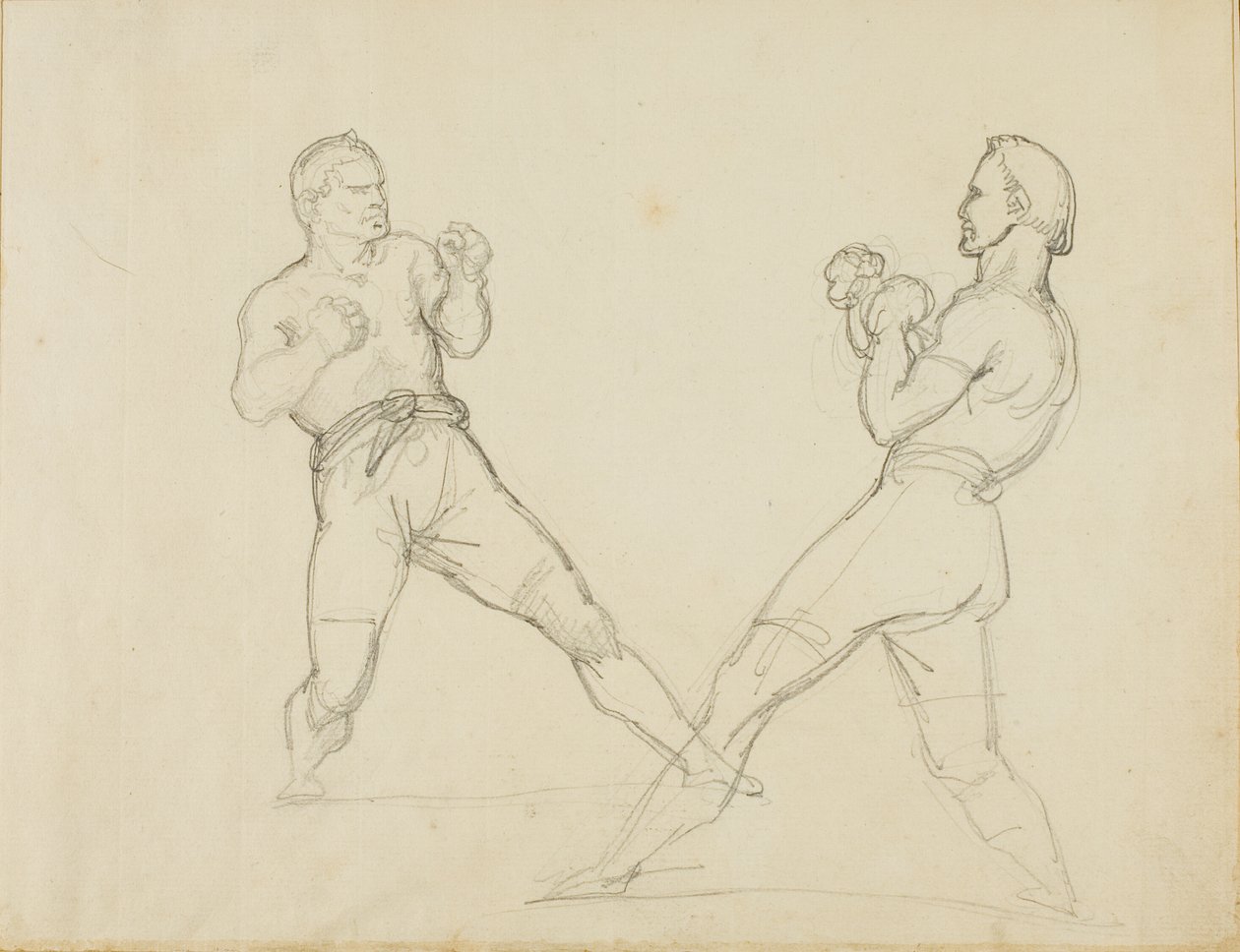 Två boxare i sparring av Jean Louis André Théodore Géricault