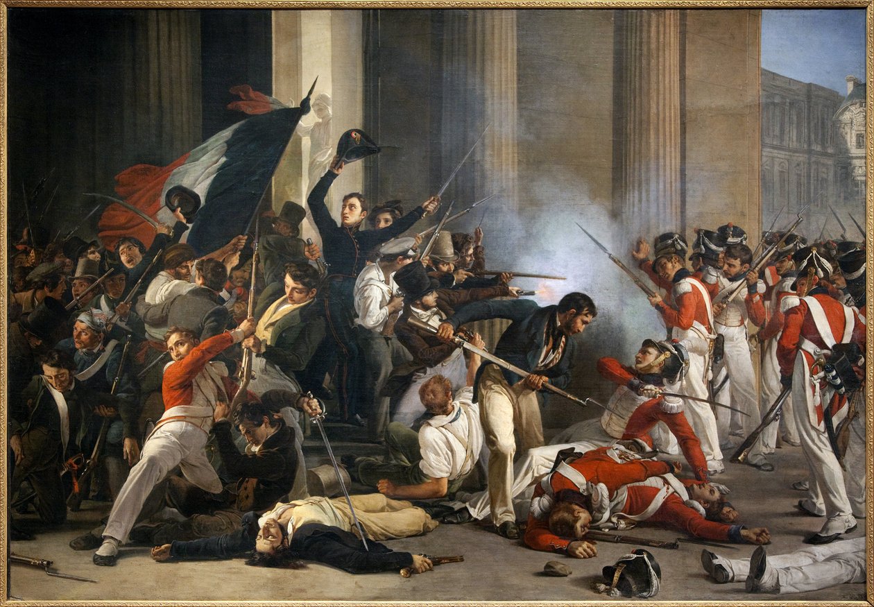 Erövring av Louvren den 29 juli av Jean Louis Bezard