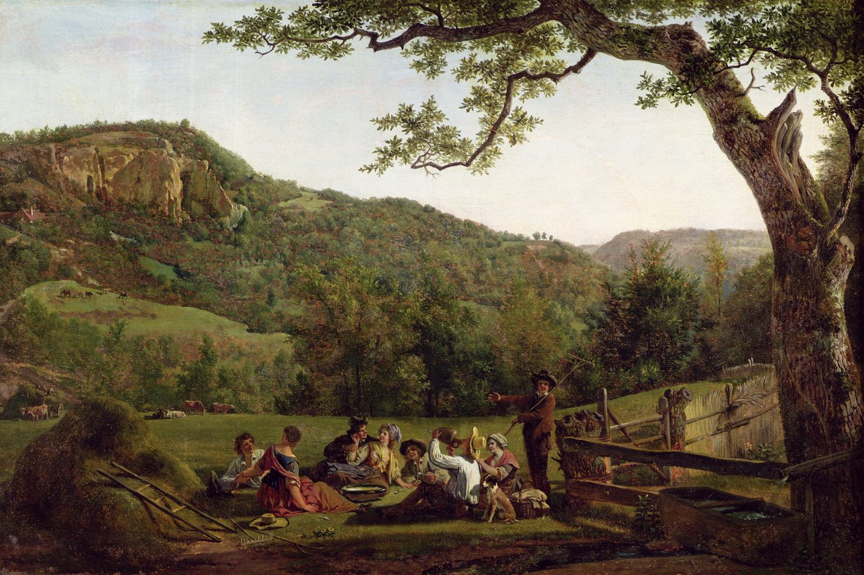 Hömakare picknick på ett fält av Jean Louis De Marne