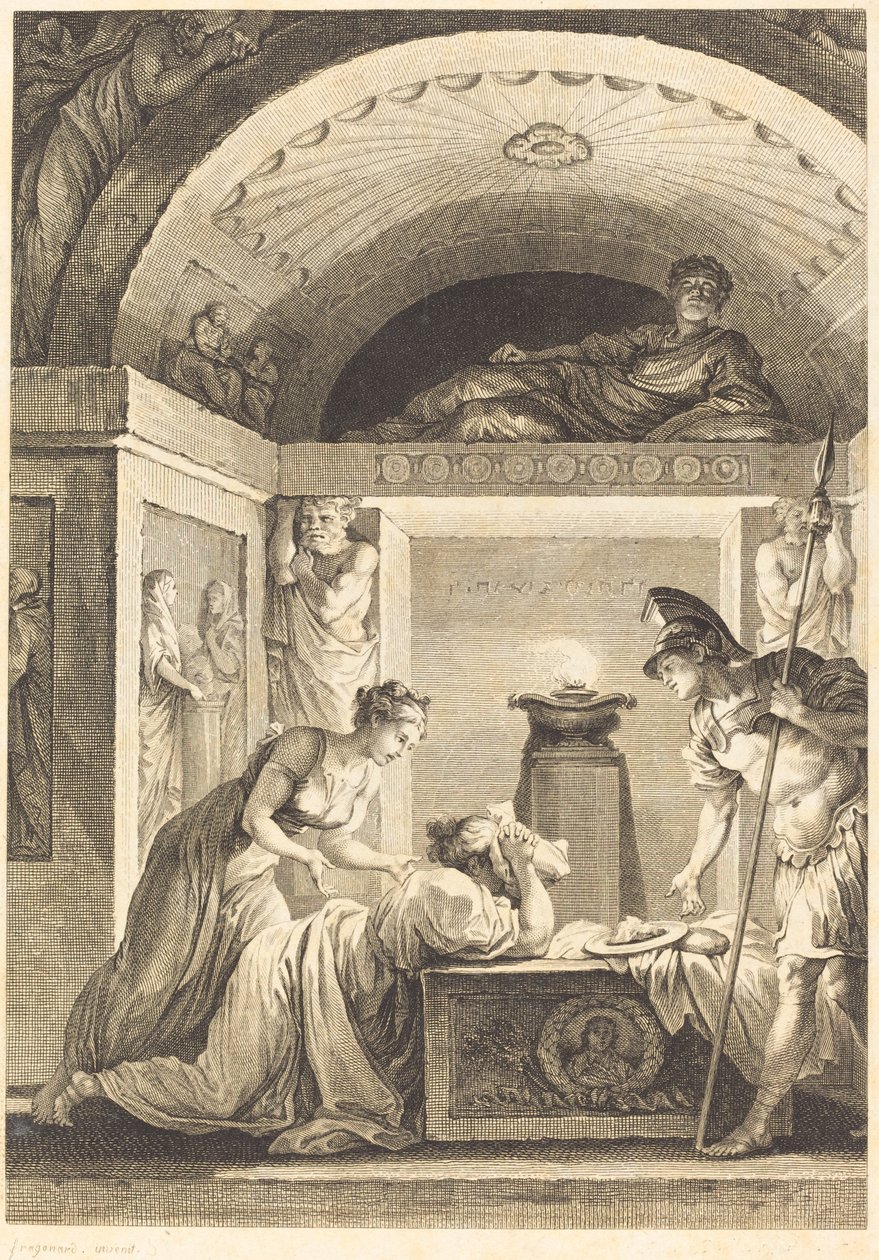 Matronen i Efesos av Jean Louis Delignon and Antoine Jean Duclos after Jean Honoré Fragonard