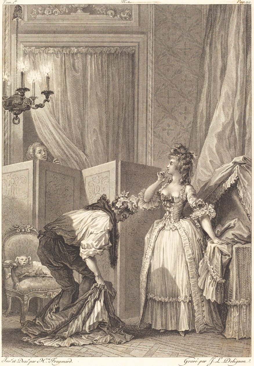 Den misshandlade och förnöjda cuckolden av Jean Louis Delignon and Antoine Jean Duclos after Jean Honoré Fragonard