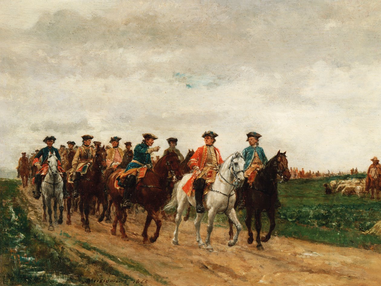 Marskalk Saxe och hans trupper, 1866 av Jean Louis Ernest Meissonier