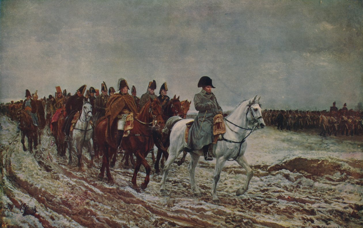 Napoleon under franska kampanjen 1814, 1864, c1915 av Jean Louis Ernest Meissonier