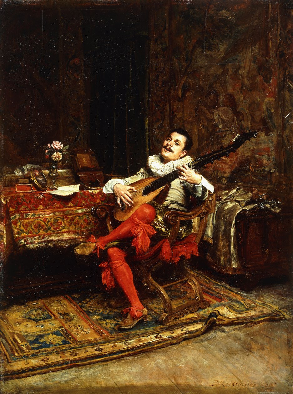 Lutspelaren, 1887 av Jean-Louis Ernest Meissonier