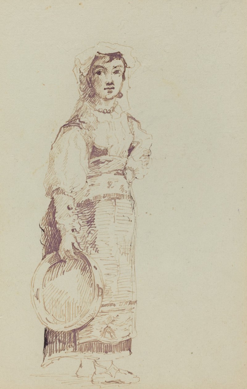 Kvinna med en tamburin (verso) av Jean Louis Ernest Meissonier