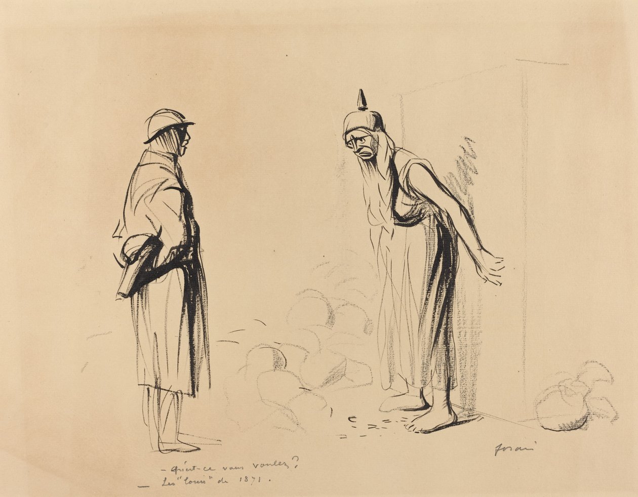 -Vad vill du? - "Louisen" 1871 av Jean Louis Forain