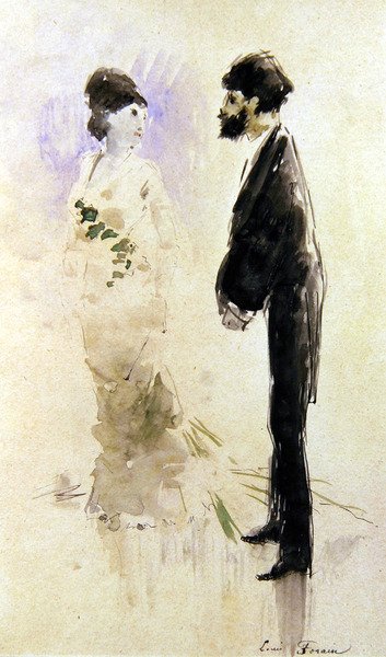En älskare blev dum av rädsla (akvarell) av Jean Louis Forain