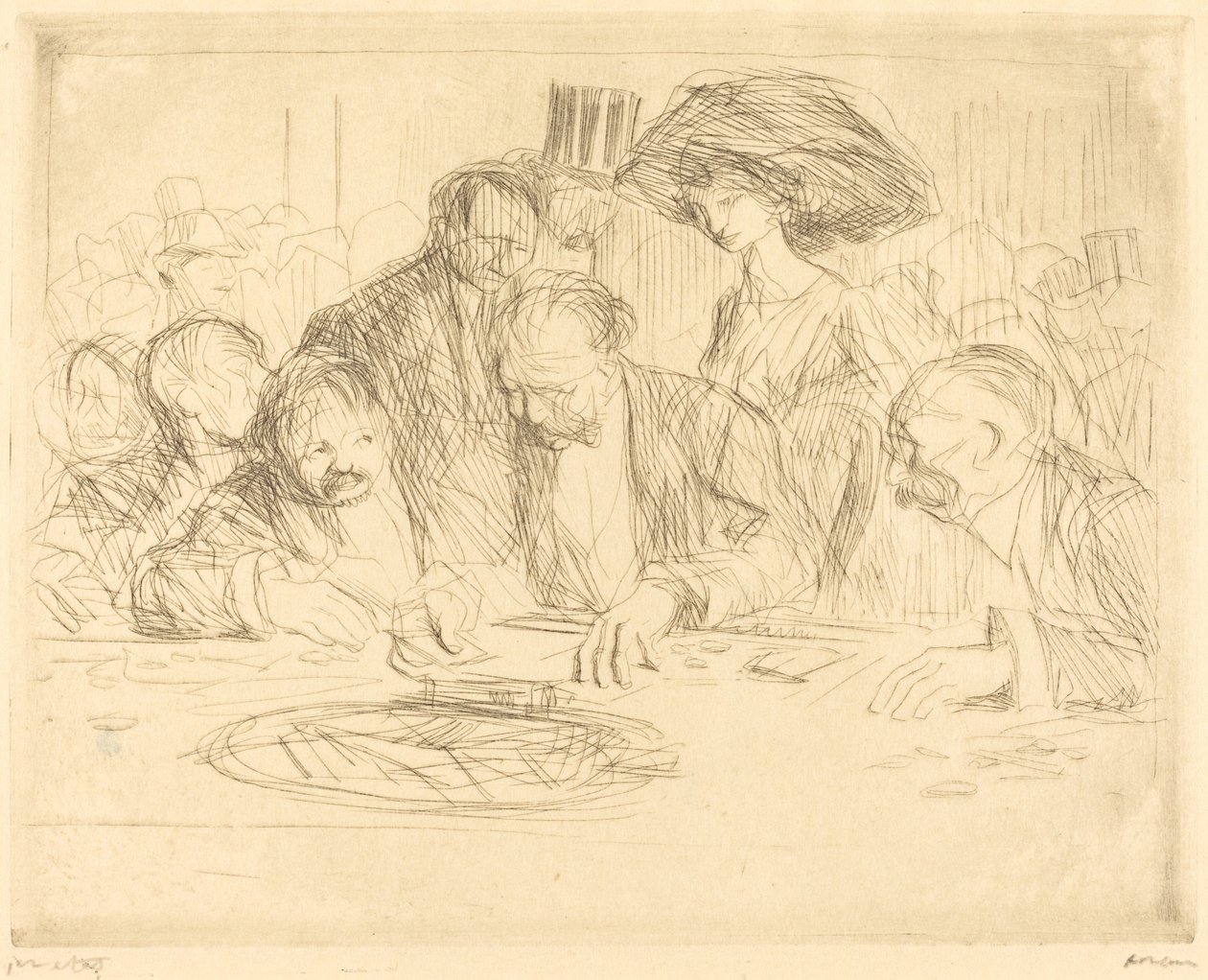 Vid spelbordet (andra plattan) av Jean Louis Forain