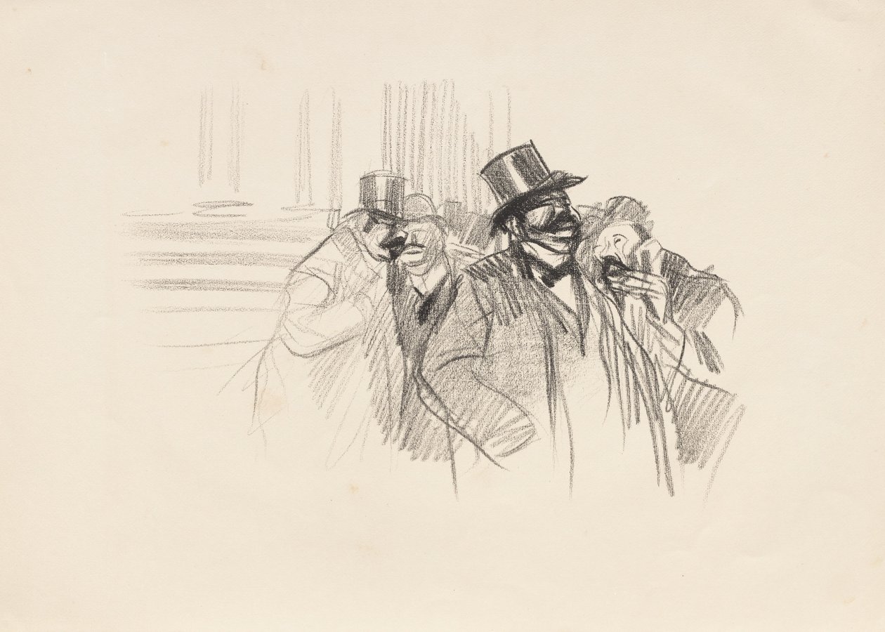 På börsen, ca 1900 (litografi) av Jean Louis Forain