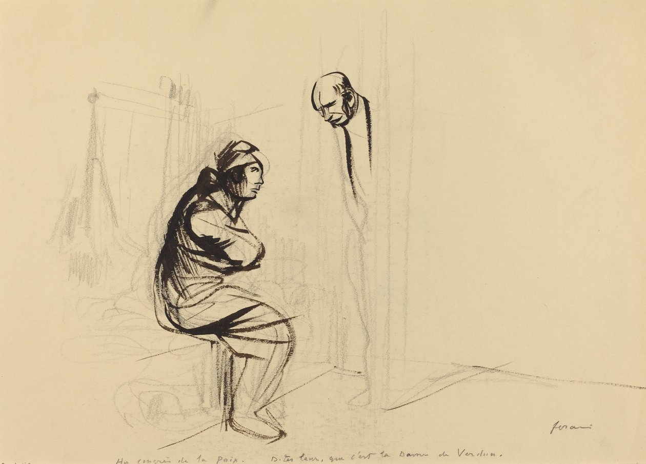 Au congress de la Paix, ca. 1919. av Jean Louis Forain