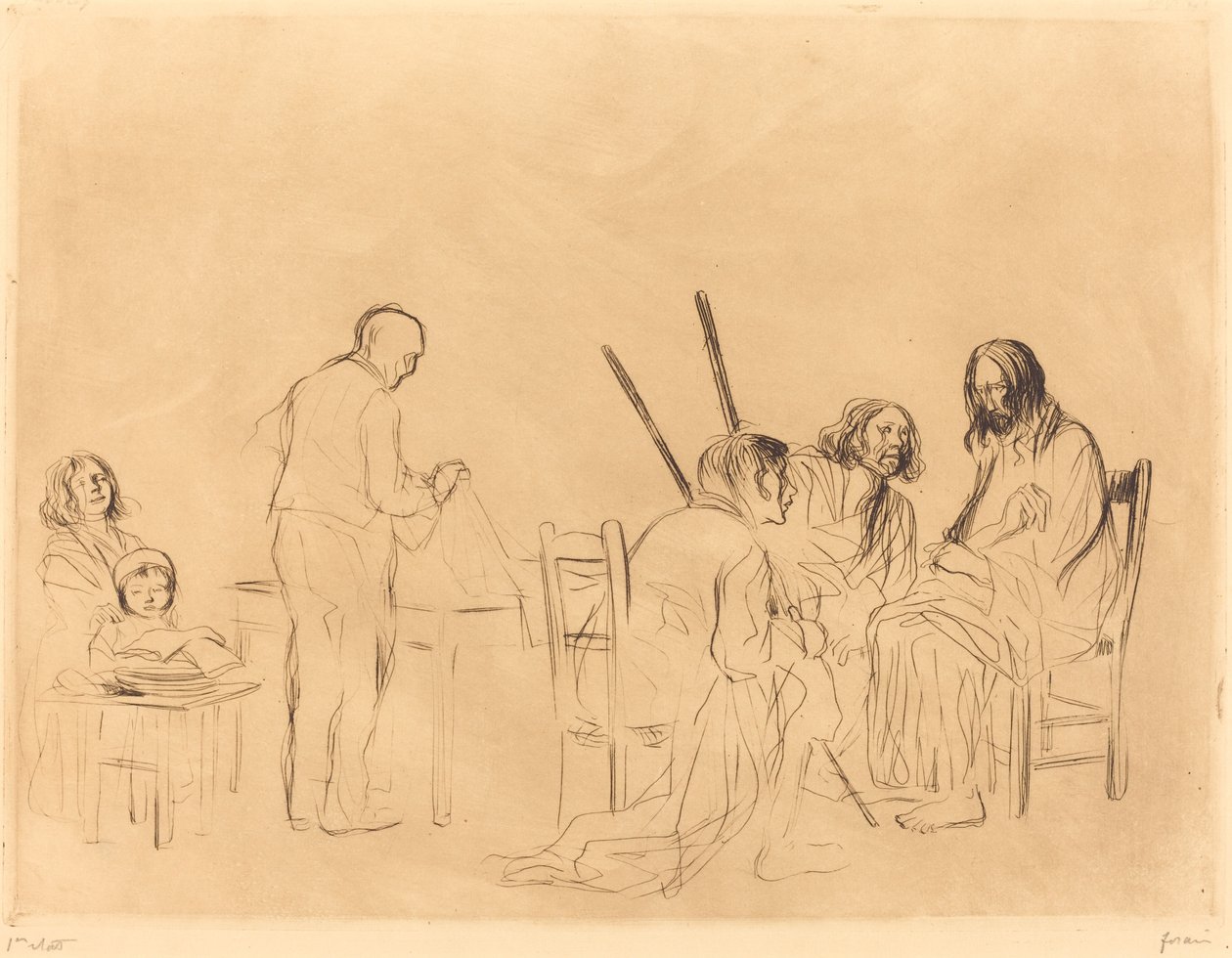 Före nattvarden i Emmaus (första tallriken) av Jean Louis Forain